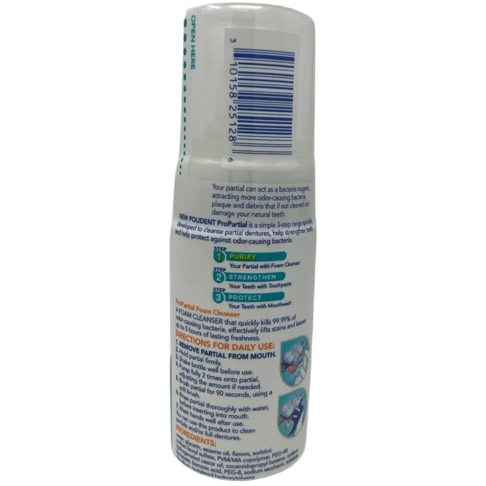 Polident Propartial Step 1 Partial Denture Cleanser Foam, 4.2 Oz, 3 Count 32024